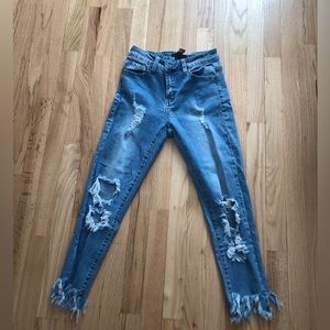 Distressed jeans (Forever 21) size small (24-25)